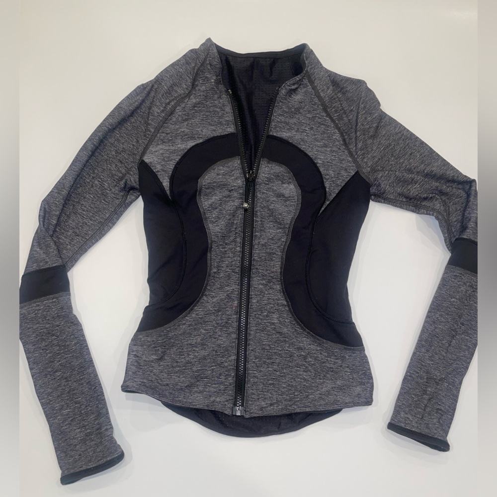 Grey and black Lululemon running zipper jacket in a size xs.